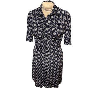 Laundry by Shelli Segal Navy Chain Printed Dress